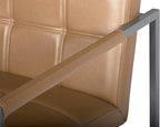 Studio Designs Home Modern Accent Chair Camber Mid-Century, Pewter Grey Metal Frame & Caramel Brown Leather