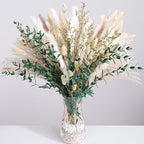 Green Pampas Grass Bouquet – Boho Home & Wedding Floral Arrangements – Dried Pampas Grass Decor for Living Room, Fireplace, and Modern Farmhouse
