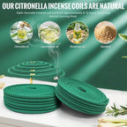 Large Citronella Incense Coil, Made from Natural Plants, Suitable for Outdoor, Living Room, Terrace use (24 Coils and Coil Holder)