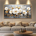 FUHAIHUA Wood Framed Canvas Wall Art For Living Room Large Wall Decor For Office Bedroom Decoration White Flower Pictures Farmhouse Painting Artwork Room Wall Mural Aesthetic Home Decor 30x60