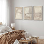 MUDECOR Framed Wall Art Print Set Neutral Abstract Modern Minimalist in Beige and Cream Tones Illustrations Modern Art Boho Decorative Colorful Chic for Living Room, Bedroom, Office - 16"x24"x3 White