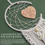 Aunt Niece Gifts for Christmas, Aunt Gifts from Niece Christmas Decorations Dream Catcher with Heart Pendant, Unique Birthday Gift for Nieces from Auntie Women Gift Boho Home Wall Decor