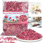 Sukh Dried Small Rose Petals - Natural Dry Red Rose Petals 3oz Organic Flowers and Herbs for DIY Spa Bath Salts,Soap Making,Candle,Resin Jewelry Crafts,Wedding Party Decoration and Confetti