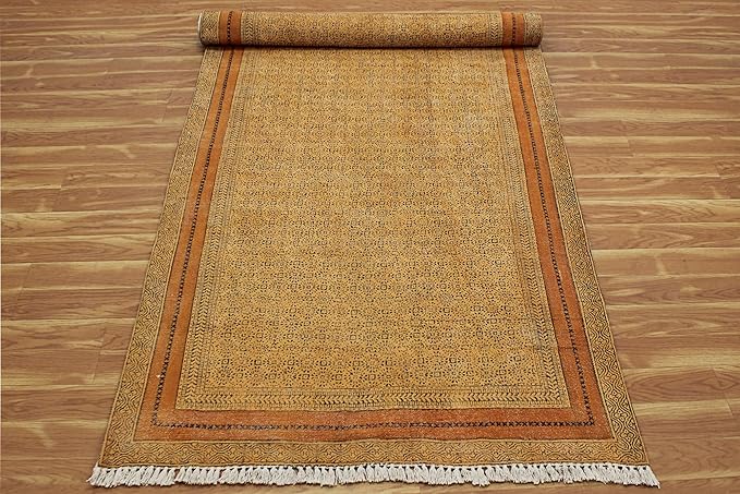 Kilim Runner 2.6x8 Cotton Runner Rug Bronze & Black Indoor Outdoor Runner 0.19 inches Stone Easy Washable Hand Wash Cotton Carpet Flatweave Runner Rugs for Hallway, Staircases, Corridor Runner