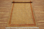 Kilim Runner 4x12 Cotton Runner Rug Bronze & Black Indoor Outdoor Runner 0.19 inches Stone Easy Washable Hand Wash Cotton Carpet Flatweave Runner Rugs for Hallway, Staircases, Corridor Runner