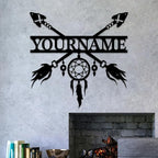 Personalized Dream Catcher Metal Wall Art - Custom Name Iron Sign for Home Decor, 8-30 Inch Black (Style I)