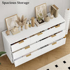 GarveeHome 7 Drawers Dresser for Bedroom, Fluted Dresser Chest of Drawers with Handle, Wood Modern Dressers for Closet, Bedroom Furniture Storage Organizer for Living Room, Hallway