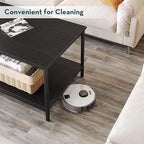 SAYGOER Black Coffee Table for Living Room Modern Rectangle 2-Tier Coffee Tables with Storage Industrial Wood Center Table for Large or Small Spaces Apartment Home Office, All Black