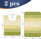 OLANLY Bathroom Rug Set 2 Piece, Soft Absorbent Microfiber Bath Mats and U-Shaped Contour Toilet Rug, Non-Slip, Machine Wash Dry, Plush Shaggy Bath Mats for Bathroom (30"x20"+24"x20", Olive Green)