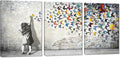 Novatique Banksy Canvas Wall Art for Bedroom Street Graffiti Wall Art Modern Butterfly Paintings Decor Ready to Hang Graffiti Posters Artwork Print for Bathroom Office, 12" x 16" x 3Pcs