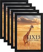 11x13 Picture Frame Set of 5,Wooden Frame 11x13 Wall Gallery Poster Photo frame Black with Durable Shatter Resistant Plexiglass for Wall Mounting Family -friend- wedding best gift