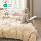 Bedsure Alabaster Gleam Duvet Cover King Size - 3 Pieces Prewashed Extra Soft Bedding Set, Includes 1 Duvet Cover 104x90 Inches with Zipper Closure & 2 Pillow Shams, Comforter Not Included