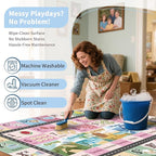 Kids ABC Rug for Playroom, Classroom Alphabet Area Carpet Playmat,Washable Toddler Mat for Baby Room,Play Room,Bedroom,Floor,Nursery (Pink,9'x12')