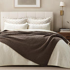 EVERGRACEHOME Chunky Chenille Knit Throw Blanket for Couch, Soft Luxurious Moss Stitch Blankets for Bed, Cozy Decorative Farmhouse Knitted Throws for Sofa, Cocoa Brown, 60" x 80"