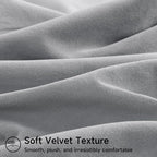 Mecatny Set of 4 Velvet Throw Pillow Covers 20x20, Soft Neutral Accent Decorative Couch Pillow Covers for Sofa Bedroom Living Room, Grey/Beige