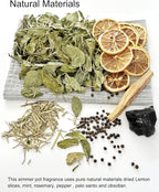 Spring Potpourri Simmering, Simmer Pot Mix Dried Lemon Slices, Rosemary, Peppercorn, Palo Santo, Black Obsidian - Stovetop Potpourri Hostess Gift(Ultimate Energy Cleanse)