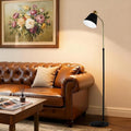 Black Gold Modern Reading Lamps Floor Standing, 12W Dimmable LED Vintage Floor Lamps for Bedroom, Adjustable Heights Antique Industrial Tall Floor Lamp, for Reading Lash Home Corner Living Room