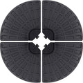 Sunnyglade 18.9" 4Pcs 13L Fan Shaped Water or Sand Filled Umbrella Base/Fan Style Self-Filled Cantilever Offset Umbrella Base Stand Suitable for All Kinds of Cross Tiles (Black)