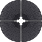 Sunnyglade 18.9" 4Pcs 13L Fan Shaped Water or Sand Filled Umbrella Base/Fan Style Self-Filled Cantilever Offset Umbrella Base Stand Suitable for All Kinds of Cross Tiles (Black)