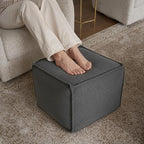 ZICOTO Beautiful Boucle Pouf Ottoman and Foot Rest - Elevate Your Living Room Decor with Lightweight Comfort and Charm - A Round Modern Foam Filled Foot Stool Perfect to Rest Your Feet