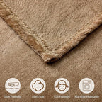 Tinideya Flannel Fleece Throw Blanket Bulk 50 x 60 Inch Soft Fleece Blanket Warm Throw Blankets Coral Blankets for Couch Sofa Home Wedding Gifts Season(Earthy Color,24 Pcs)