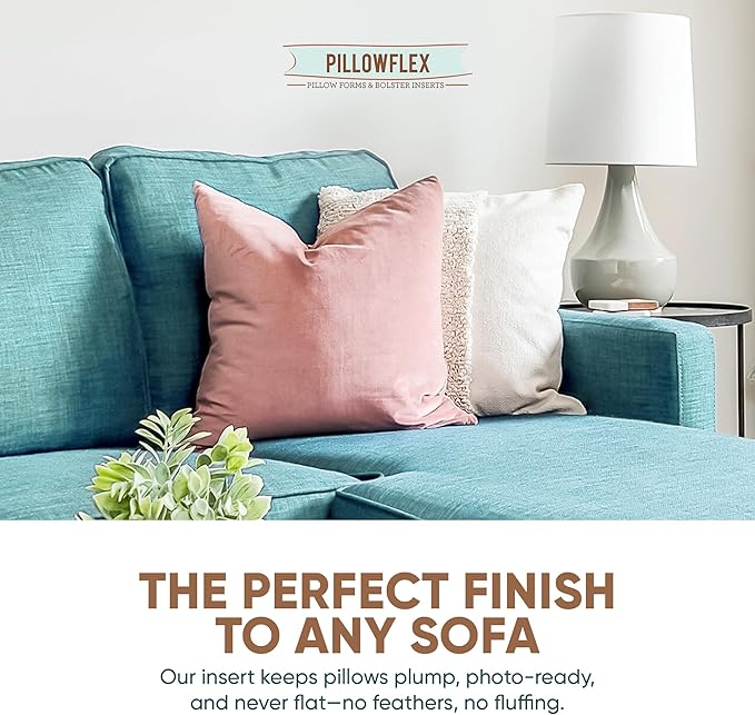Pillowflex Synthetic Down Alternative Pillow Inserts for Shams - Comfy Pillows for Sleeping, Perfect Pillow & Best Sleeping Pillows, Handmade Down Alternative Throw Pillow Inserts - (19x19 Set of 2)