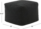 SAFAVIEH Couture Collection Samuels Black Boucle Ottoman Square Pouf (Fully Assembled)