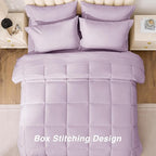 Love's cabin California King Comforter Set Light Purple, 7 Pieces California King Bed in a Bag, All Season Bedding Sets with 1 Comforter, 1 Flat Sheet, 1 Fitted Sheet, 2 Pillowcase and 2 Pillow Sham
