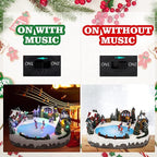 Christmas Village House Collectible Building Christmas Decor Estatua de la cabaña del Pueblo navideño Home Decoration Snow Globe Display Skating Pond Animated Theme Park with 8 Music (L)