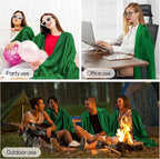 24 Pcs Fleece Blankets Bulk 60 x 50 in, Soft Lightweight Throw Blankets in Bulk Large Cozy Wool Blankets for Wedding, Bed, Couch, Outdoor, Use Gifts & Home, Homeless Men Women (Green)