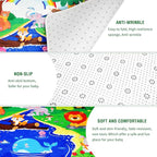 Baby Play Mat for Floor, Baby Crawling Mat Soft Surface Toddler Playmat for Babies, Non-Toxic Foldable Non-Slip ABC Mats for Kids Infants Girls Boys (59X39.4 INCH)