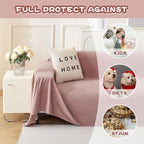 MYSKY HOME Pink Sofa Cover, Couch Covers for Pet Couch Cover, Oversized Couch Covers for 3 Cushion Couch Thick Durable Sofa Covers for Furniture Couch Cover, 71" x 134"