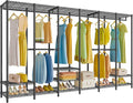 VIPEK V60 Extra Large Portable Closet Rack Heavy Duty Clothing Rack for Hanging Clothes Freestanding Wardrobe, Metal Closet for Bedroom Storage and Organizer, Load 1620lbs, Black