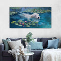 Dog Monet Wall Art with - Large Canvas Wall Art for Bedroom - Framed Landscape Pictures Decor - Classic Vintage Artwork for Living Room, Bedroom, or Office Paintings Wall Decor 20×40IN