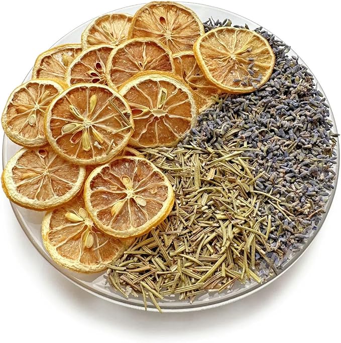 Simmer Pot Potpourri, Happiness Simmer Pot Mix with Dried Lemon Slices, Rosemary & Lavender,Spring & Summer Stovetop Potpourri Kits for Home Housewarming Gift