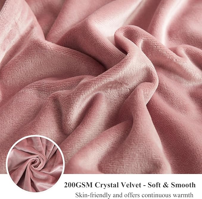 XeGe Plush Shaggy Duvet Cover Set, Luxury Ultra Soft Velvet Fluffy Bedding Sets 3 Pieces(1 Furry Faux Fur Dusty Pink Comforter Cover + 2 Fuzzy Faux Fur Pillowcases), Zipper Closure(Queen, Old Pink)