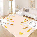 Children's Rug Living Room Plush Area Rugs Educational Rugs Soft Washable Non-Slip Rugs Simple Cute Sun and Love Prints Kids Room Nursery Decor Pink Rugs 6x9ft