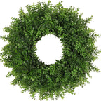 Boxwoods Wreaths for Front Door 26 Inch Large Artificial Green Leaves Greenery Indoor Outdoor Wreath Home Decor Porch Window Wall Farmhouse Door Decorations Spring Summer Fall All Seasons