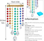12inch Hanging Crystal Prism Suncatcher Window Garden Decoration Ornament for Christmas Tree Rainbow Glass Beads Chain Pendant Crystal Wind Chimes