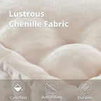 Intelligent Design Large Floor Pillow for Adults Yoga or Meditation Cushion with Handle, Floor Cushion for Board Games, Lustrous Chenille Tufted, Handsewn Scalloped Edge, Azza, 24" x 24" x 5" Ivory
