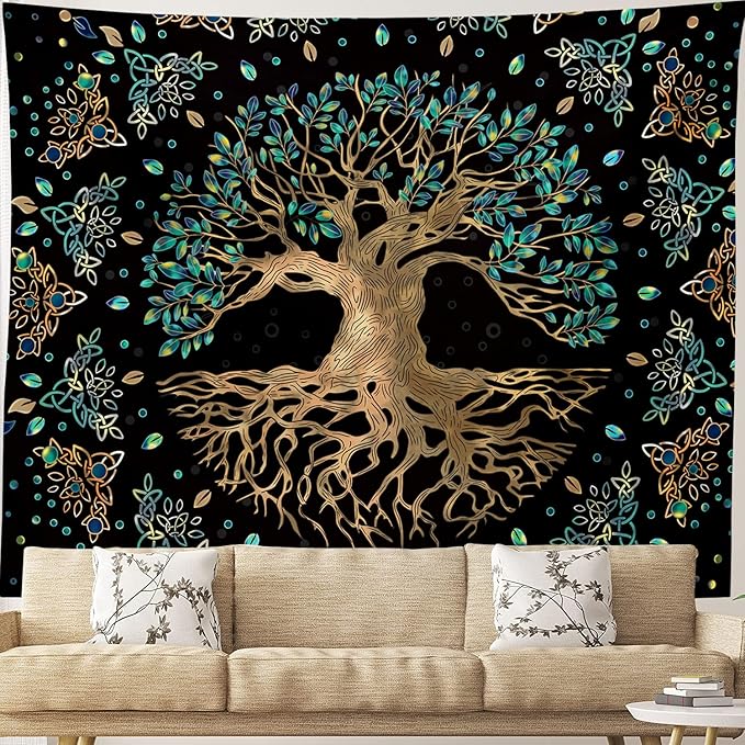 XGXL Life Tree Tapestry Wall Hanging - Bohemian Hippie Wishing Tree Tapestries Psychedelic Wall Carpet Mystic Aesthetic Tapestry for Living Room Bedroom