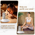 4 in 1 Incense Holder, Ceramic Incense Stick and Palo Santo Holder,Sage Holder for Burning- 5.5" Ceramic Ash Catcher Tray for Meditation and Yoga Room (White)