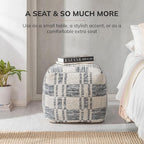 Anji Mountain Artisan Crafted Cotton Blend Pouf Ottoman | Versatile Floor Seating & Footstool for Living Room | Modern Boho Home Décor Accent | Filled Pouffe