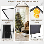 Suidia Arched Full Length Mirror, 59"x19" Floor Mirror Freestanding, Floor Standing Full Body Mirror with Stand for Bedroom, Hanging Leaning Mounted for Living Room Cloakroom, Black
