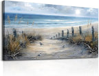 FUHAIHUA Canvas Wall Art For Living Room Wall Decorations For Bedroom Office Decor Beach Wall Paintings Blue Ocean Sea Wave Pictures Artwork For Modern Framed Posters Aesthetic Home Decor 20X40 In