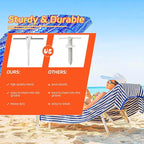 Umbrella Stand Outdoor Base, Heavy Duty Beach Umbrella Sand Anchor 17 Inches Metal No Dig Ground Umbrella Holder, Christmas Tree Stand Base（White）