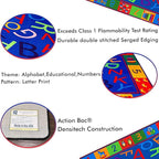 KIDCARPET.COM Alphabet and Numbers Rectangle Classroom Rug | Bordered Area Rug for Preschool Daycare Learning, 6' x 8'6"