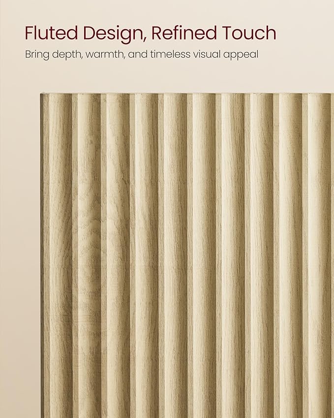 VASAGLE MAXE Collection - 6-Drawer Double Dresser for Bedroom, 54.2-Inch Wide Chest of Drawers, Fluted Panels, Mid Century Modern Storage Dresser, TV Stand for Living Room, Oak Beige ULTS662YC01S