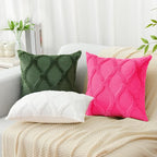 decorUhome Spring Euro Sham Throw Pillow Covers 26x26 Inch Set of 2, Soft Plush Faux Fur Wool Hot Pink Couch Pillow Covers, Decorative Neutral Pillow Cases for Bed Sofa Living Room Valentines Decor