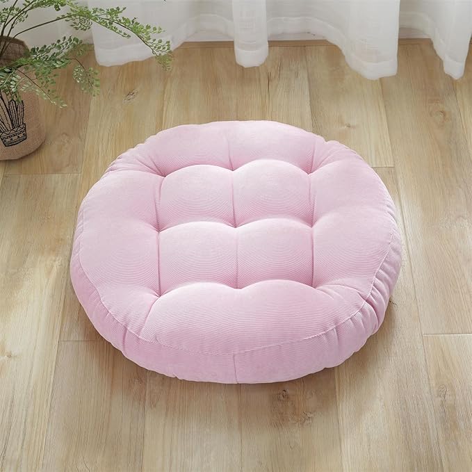 SK Studio Meditation Floor Pillow, Large Floor Cushions, Round Floor Cushion Seating for Adults Kids, Classroom Furniture Floor Pillow for Yoga Living Room, Pink, 22" W x 22" L (Pack of 1)